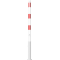 Barrier posts | Steel tube  60 x 2,5 mm | removable | with triangular locking mechanism | hot-dip galvanized and white coated withthree red reflecting stripes | with 2 eyelets
